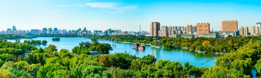 panorama of daming lake, ji'nan, china
