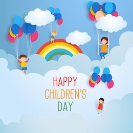happy children's day for international children celebration. vector illustration