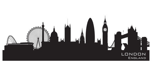london, england skyline. detailed silhouette. vector illustration