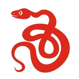 snake vector illustration. paper cut or laser cutting. chinese new year symbol. little snake silhouette.
