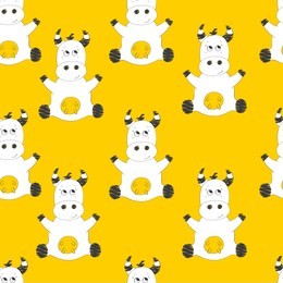 hand drawn cow. cute cow. seamless pattern. colorful vector pattern with cute cow. vector illustarion.