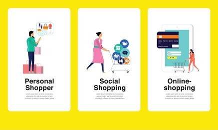 set of e-shopping concept. can use for landing page, web, infographics, editorial, commercial use and others. vector.
