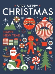 christmas greeting card/ poster template vector/illustration