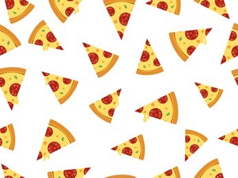 seamless vector pizza slice isolated on white background