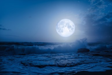 night sky with moon in the clouds "elements of this image furnished by nasa