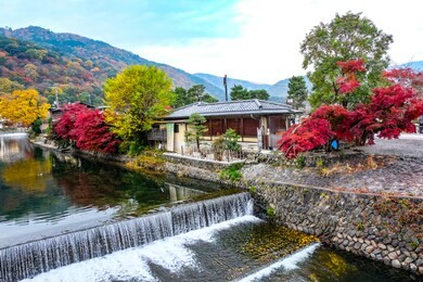 autumn at arashiyama kyoto japan