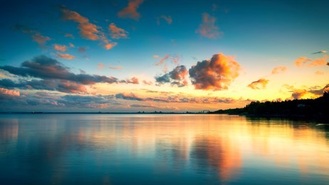 dramatic clouds over lake superior minnesota horizon