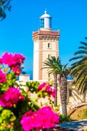 beautiful lighthouse of cap spartel close to tanger city and gibraltar, morocco in africa