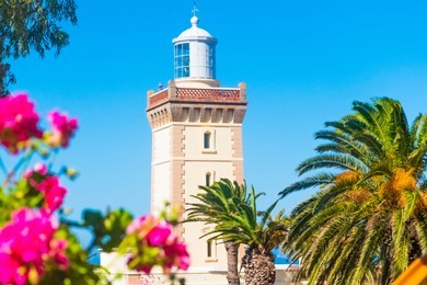 beautiful lighthouse of cap spartel close to tanger city and gibraltar, morocco in africa