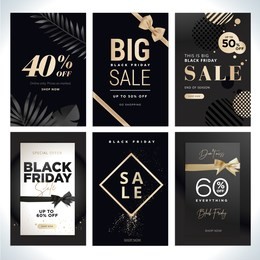 black friday sale. vector illustration concepts of online shopping website and mobile website banners, posters, newsletter designs, ads, coupons, social media banners, marketing material.