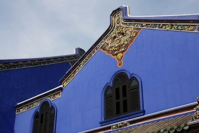 old historical chinese influence mansion in penang, malaysia. historical area in penang has been named as world heritage site by unesco.