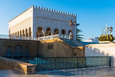 tousand years old tower of hassan of the capital rabat city in unesco, morocco in africa