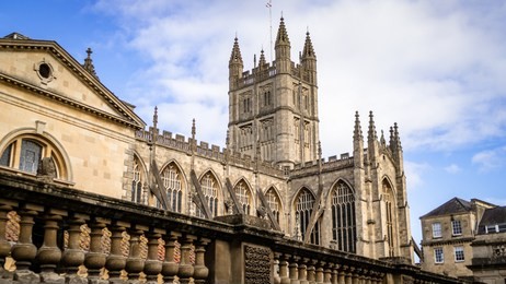 view of traditional church abbey in bath england