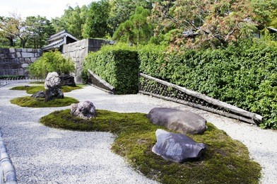 japanese zen gardens in kyoto, japan