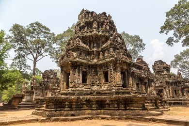 chau say tevoda temple ruins is khmer ancient temple in complex angkor wat in siem reap, cambodia in a summer day