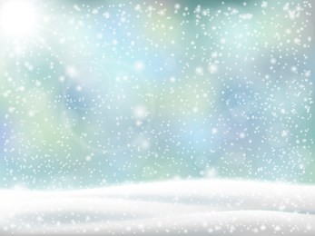christmas background. winter landscape with snowdrift and falling snow. vector backdrop for card.
