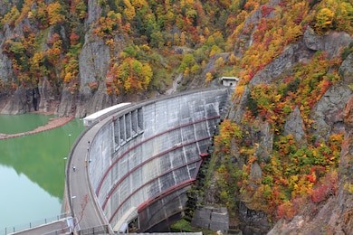 sapporo, hokkaido, japan :  autumn landscape in hoheikyo dam.