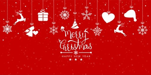 merry christmas and happy new years. winter snowflakes background. vector illustration