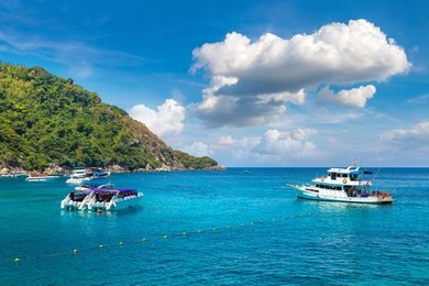 racha (raya) resort island near phuket island, thailand in a summer day