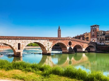 ponte pietra is a roman arch bridge over the adige river in the italian city of verona. italy