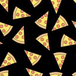 seamless pattern of pizza, flat style. hand draw pizza. doodle pizza seamless pattern background. fast food seamless vector pattern.