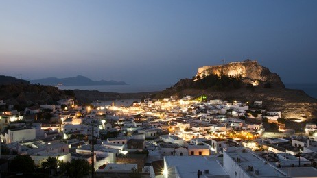 lindos at night