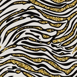 golden glitter tiger or zebra seamless pattern.