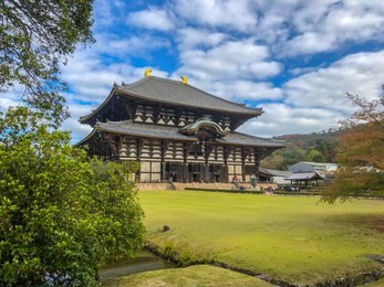 landscape view of todaiji temple , nara japan