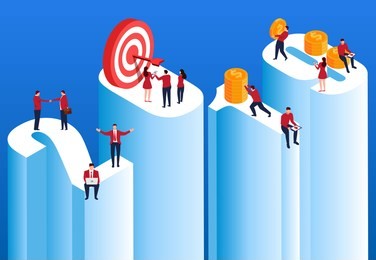 a group of people above the number 2019