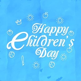 happy children's day celebration. typography of happy children's day.