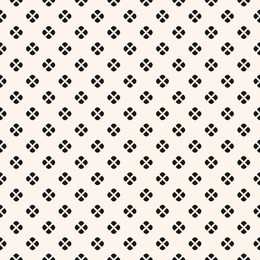 vector floral minimalist seamless pattern. black and white abstract geometric background with tiny simple flowers, petals, leaves. minimal ornament texture. monochrome design for decor, wallpapers