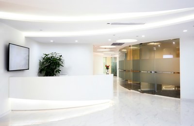 company reception desk, space indoor photography