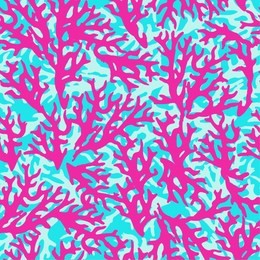 neon seamless colourful pattern with pink sea coral on blue background. can be used for textile, parer, scrapbooking, wrapping, web and print design