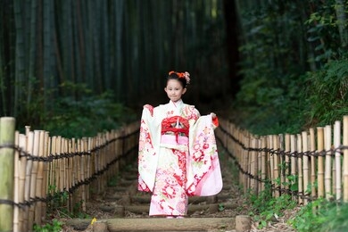 girl wearing a kimono