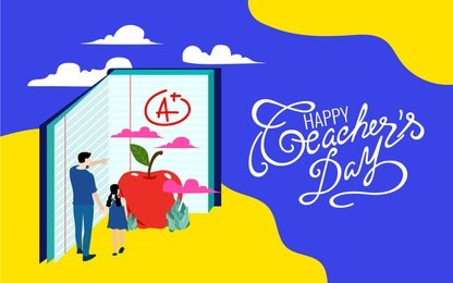 creative abstract, banner or poster for happy teacher's day with nice and creative design illustration.