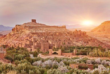 kasbah ait ben haddou in the atlas mountains of morocco. unesco world heritage site since 1987. several films have been shot there