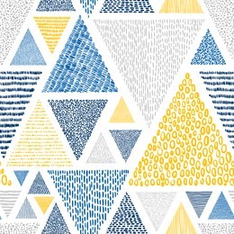 set of hand drawn triangles. doodle style seamless pattern. cute vector illustration.