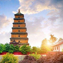 giant wild goose pagoda in the morning, xi'an, china