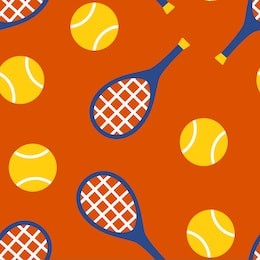 tennis balls and racket seamless vector pattern. tennis print