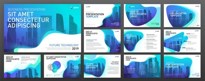 powerpoint presentation templates set. use for keynote presentation background, brochure design, website slider, landing page, annual report.