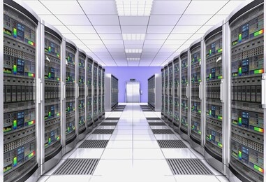 network workstation server room concept 3d illustration