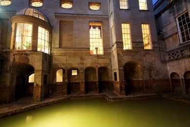 roman baths in bath avon in the united kingdom