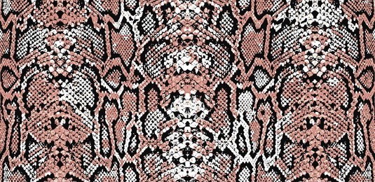 snake skin pattern and repeating seamless. animal print and textile design. pink pastel shades, vector illustration. texture snake. fashionable print. 