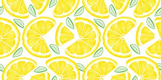 lemon seamless pattern. colorful sketch lemons. citrus fruit background. elements for menu, greeting cards, wrapping paper, cosmetics packaging, posters etc