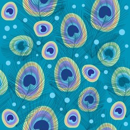 peacock feather seamless vector pattern