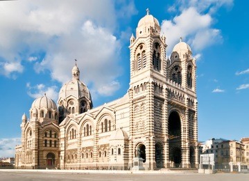cathedral de la major - one of the main churches and local landmark in marseille, france