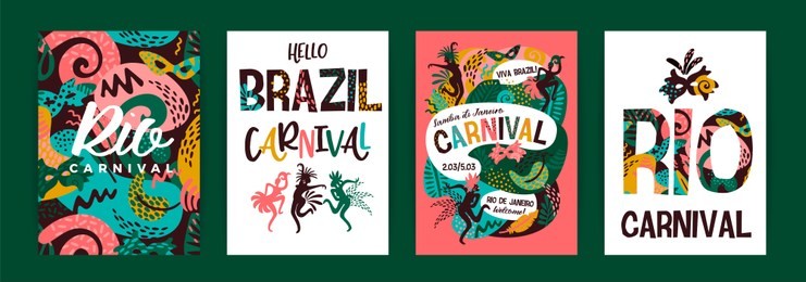 brazil carnival. vector templates with trendy abstract elements. poster design for carnival concept and other users