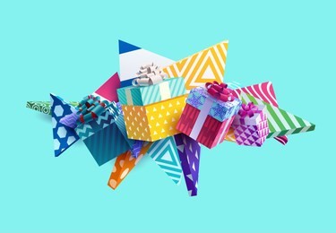 christmas colorful gifts