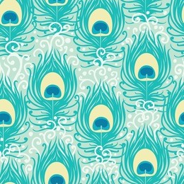 peacock feathers vector seamless pattern background