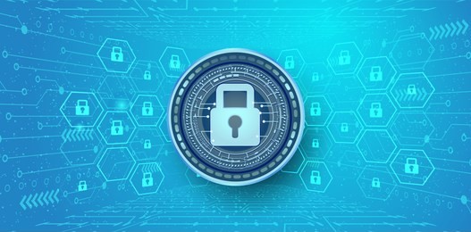 abstract background of cyber security and information or network protection.